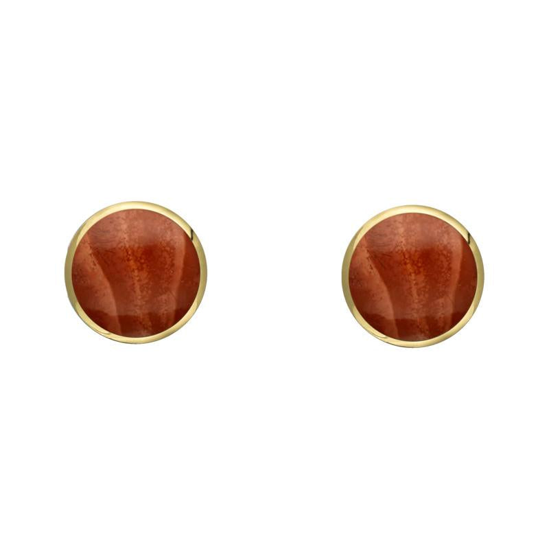 9ct Yellow Gold Jasper 4mm Classic Small Round Stud Earrings