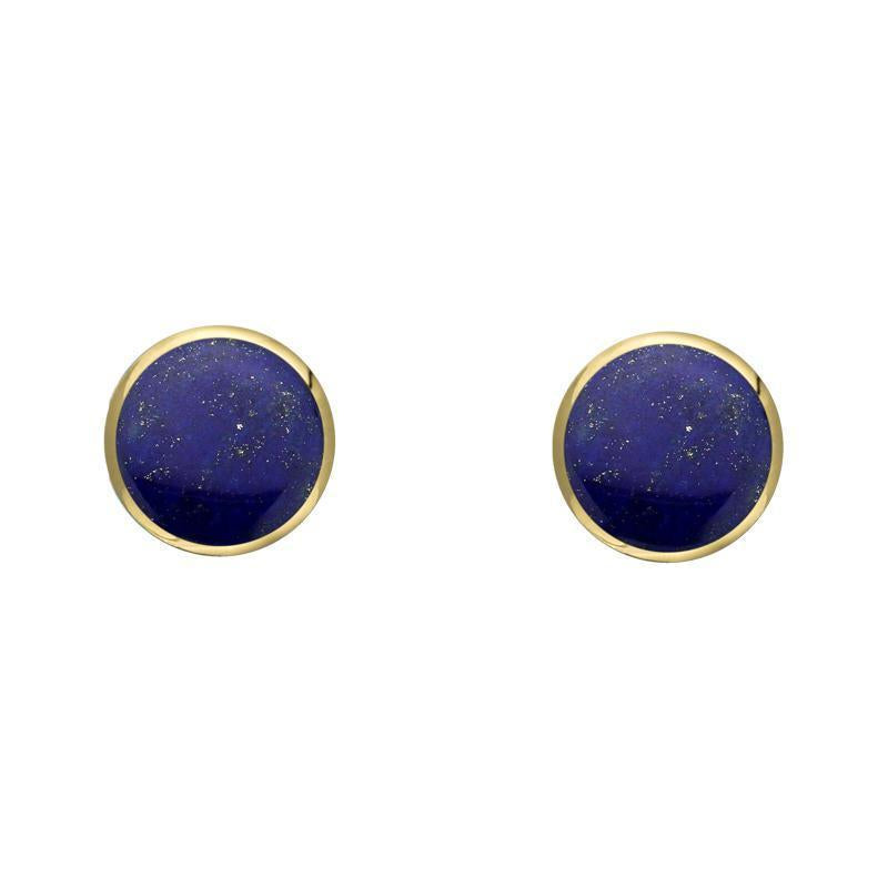 9ct Yellow Gold Lapis Lazuli 4mm Classic Small Round Stud Earrings