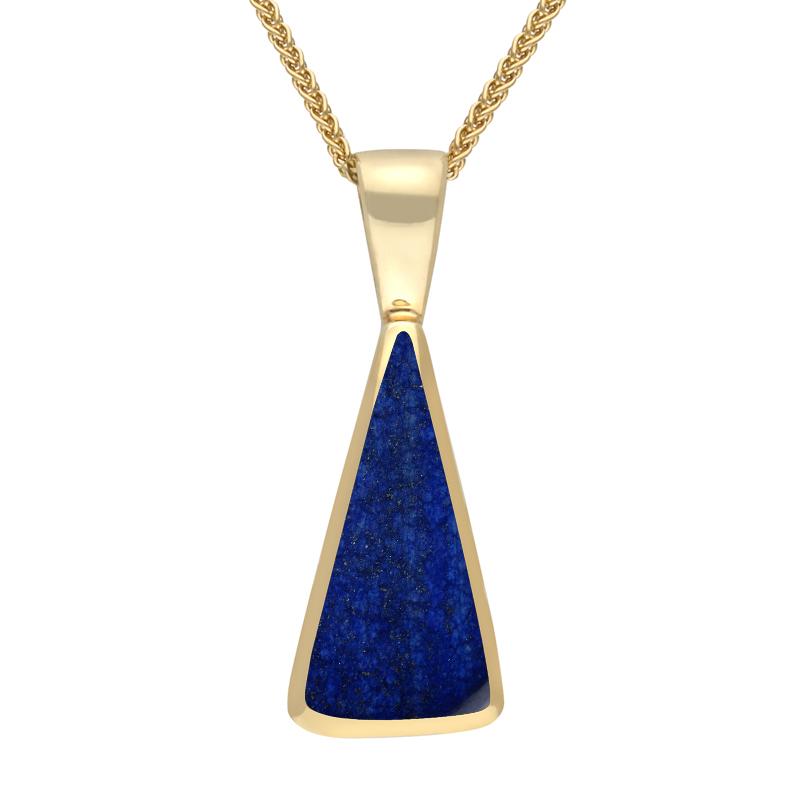 9ct Yellow Gold Lapis Lazuli Triangle Necklace