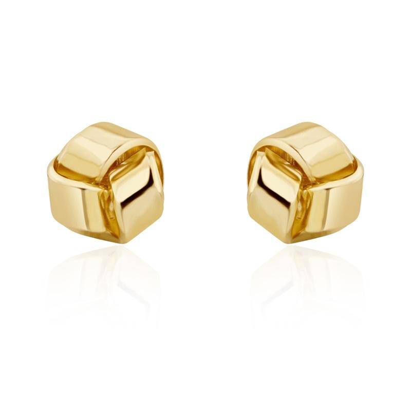 9ct Yellow Gold 9.5mm Looped Knot Stud Earrings