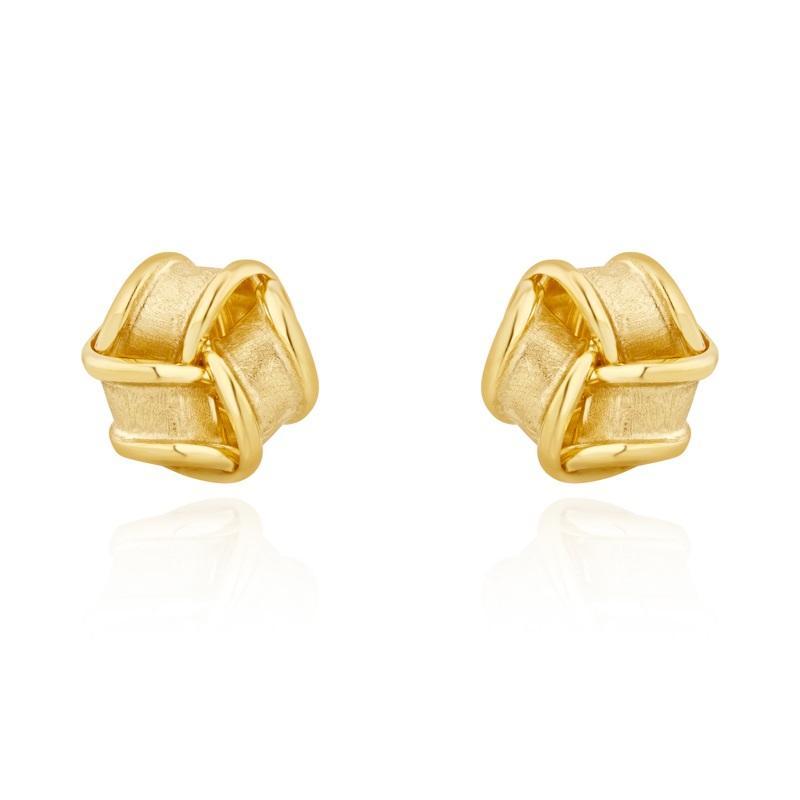 9ct Yellow Gold 10mm Looped Knot Stud Earrings