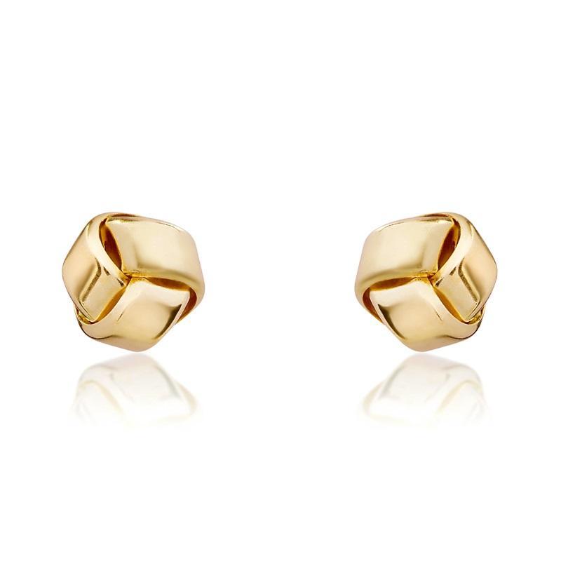 9ct Yellow Gold 5mm Looped Knot Stud Earrings