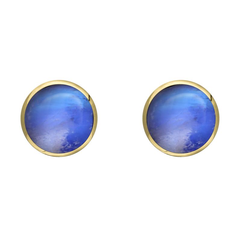 9ct Yellow Gold Moonstone 6mm Classic Medium Round Stud Earrings