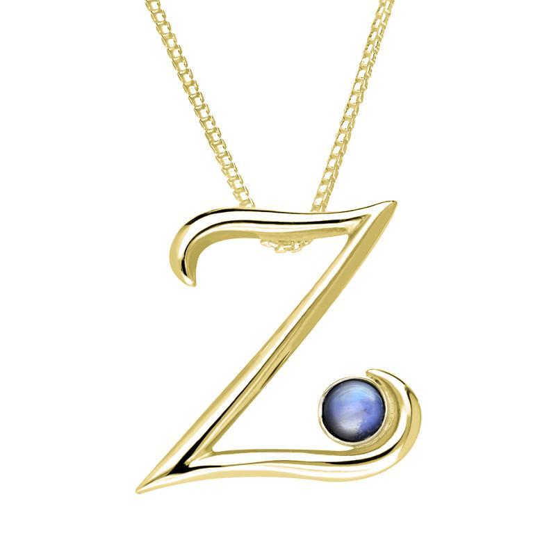 9ct Yellow Gold Moonstone Love Letters Initial Z Necklace - Yellow Gold