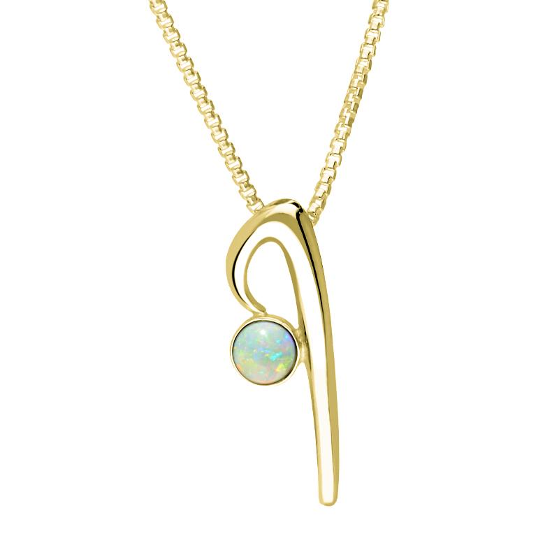 9ct Yellow Gold Opal Love Letters Initial I Necklace - Yellow Gold