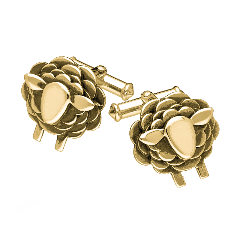 9ct Yellow Gold Sheep Cufflinks