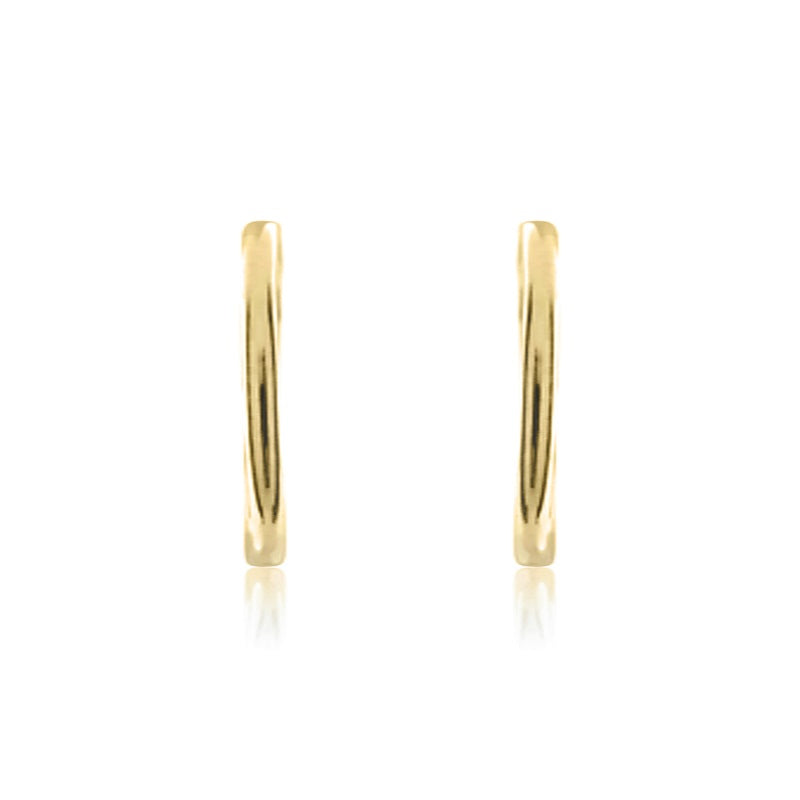 9ct Yellow Gold 13mm Sleeper Hoop Earrings