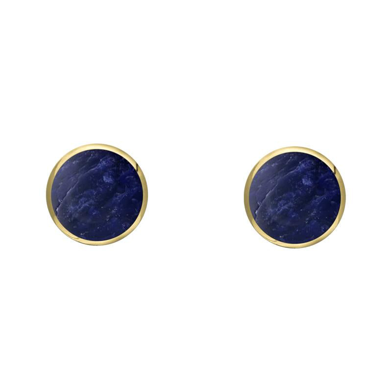 9ct Yellow Gold Sodalite 4mm Classic Small Round Stud Earrings