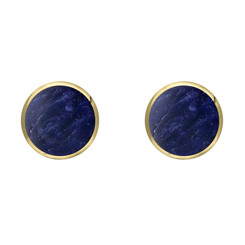 9ct Yellow Gold Sodalite 6mm Classic Medium Round Stud Earrings