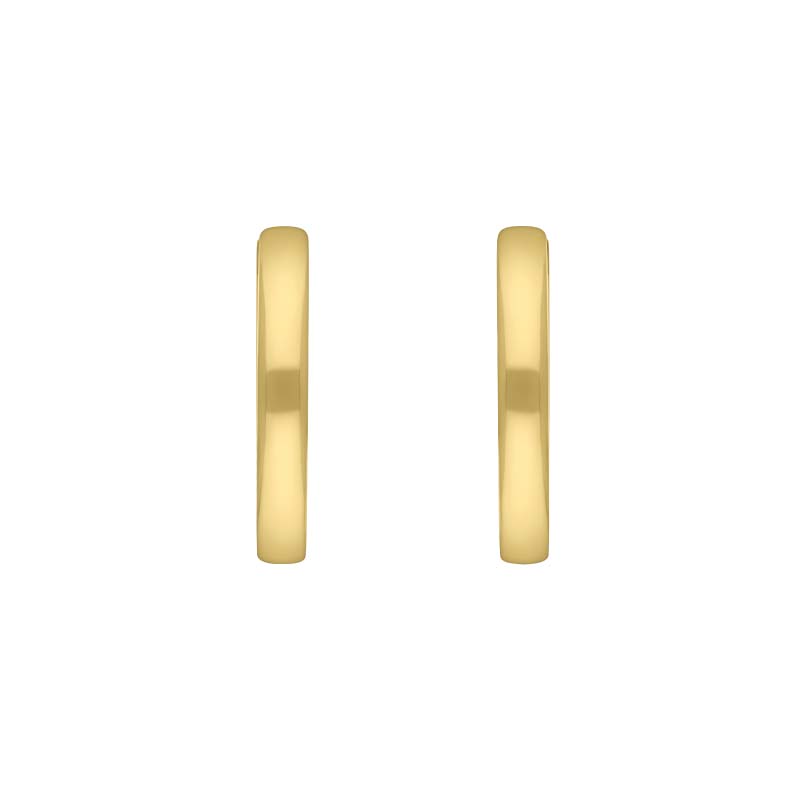 9ct Yellow Gold 18mm Round Domed Hoop Earrings - Gold