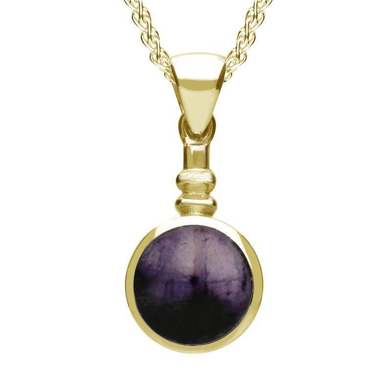 9ct Yellow Gold Blue John Fancy Necklace - Yellow Gold