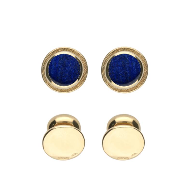 9ct Yellow Gold Lapis Lazuli Shirt Studs