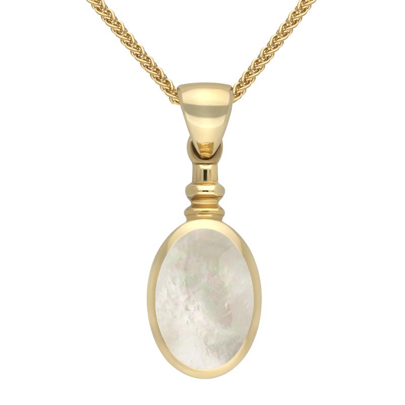 9ct Yellow Gold Mother Of Pearl Bottletop Necklace - Yellow Gold