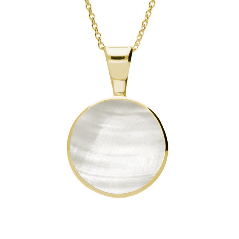 9ct Yellow Gold Mother of Pearl Heritage Round Necklace - Yellow Gold