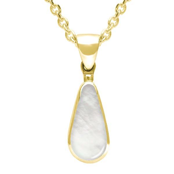 9ct Yellow Gold Mother of Pearl Small Pear Necklace