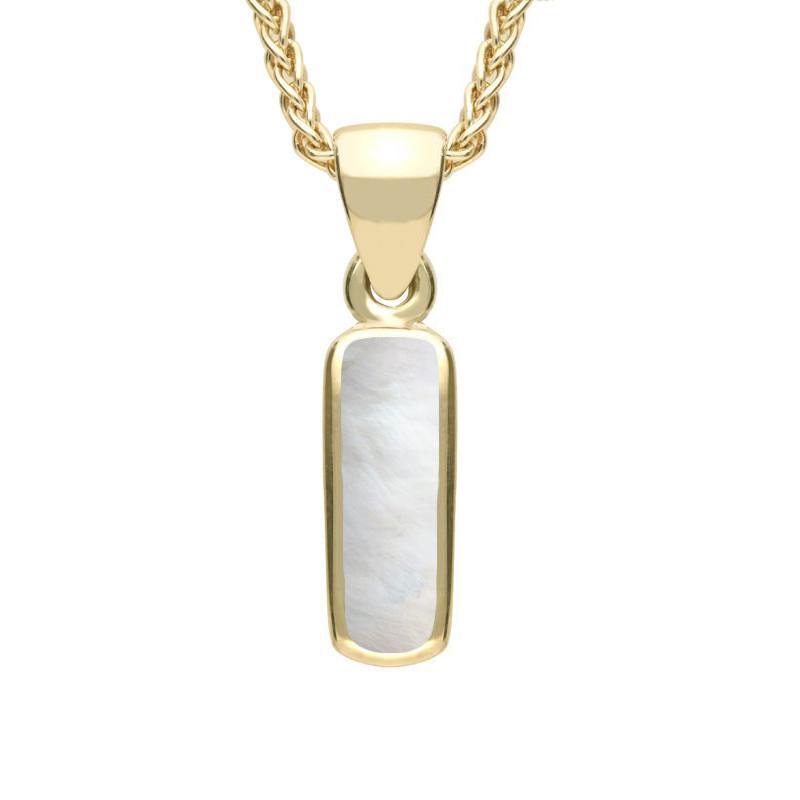 9ct Yellow Gold Mother of Pearl Dinky Oblong Necklace
