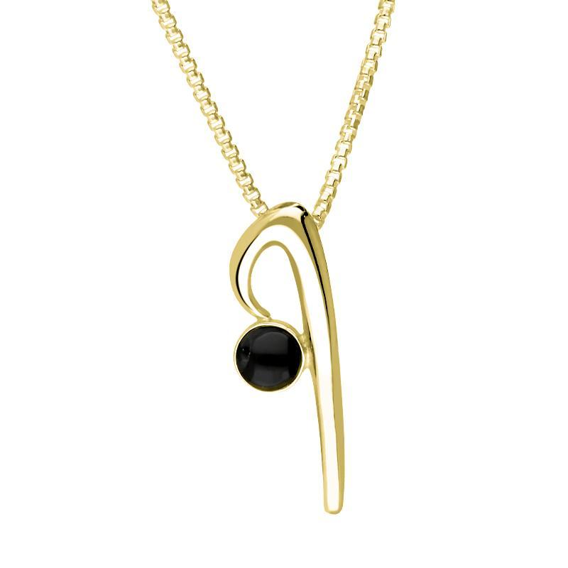 9ct Yellow Gold Whitby Jet Love Letters Initial I Necklace - Yellow Gold
