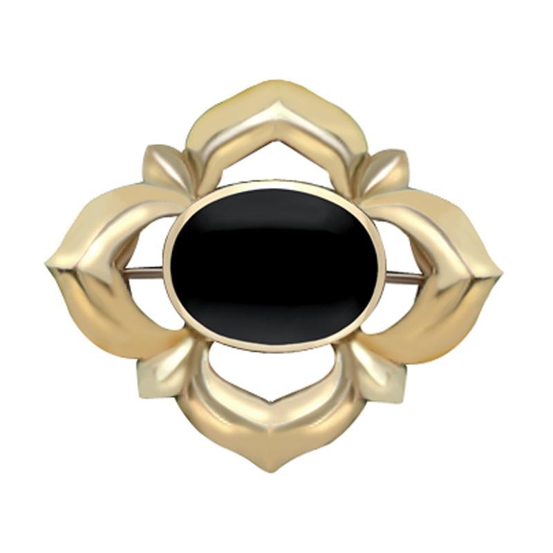 9ct Yellow Gold Whitby Oval Star Brooch - Yellow Gold