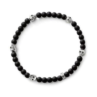 Thomas Sabo Rebel at Heart Obsidian Skull Bracelet - Large
