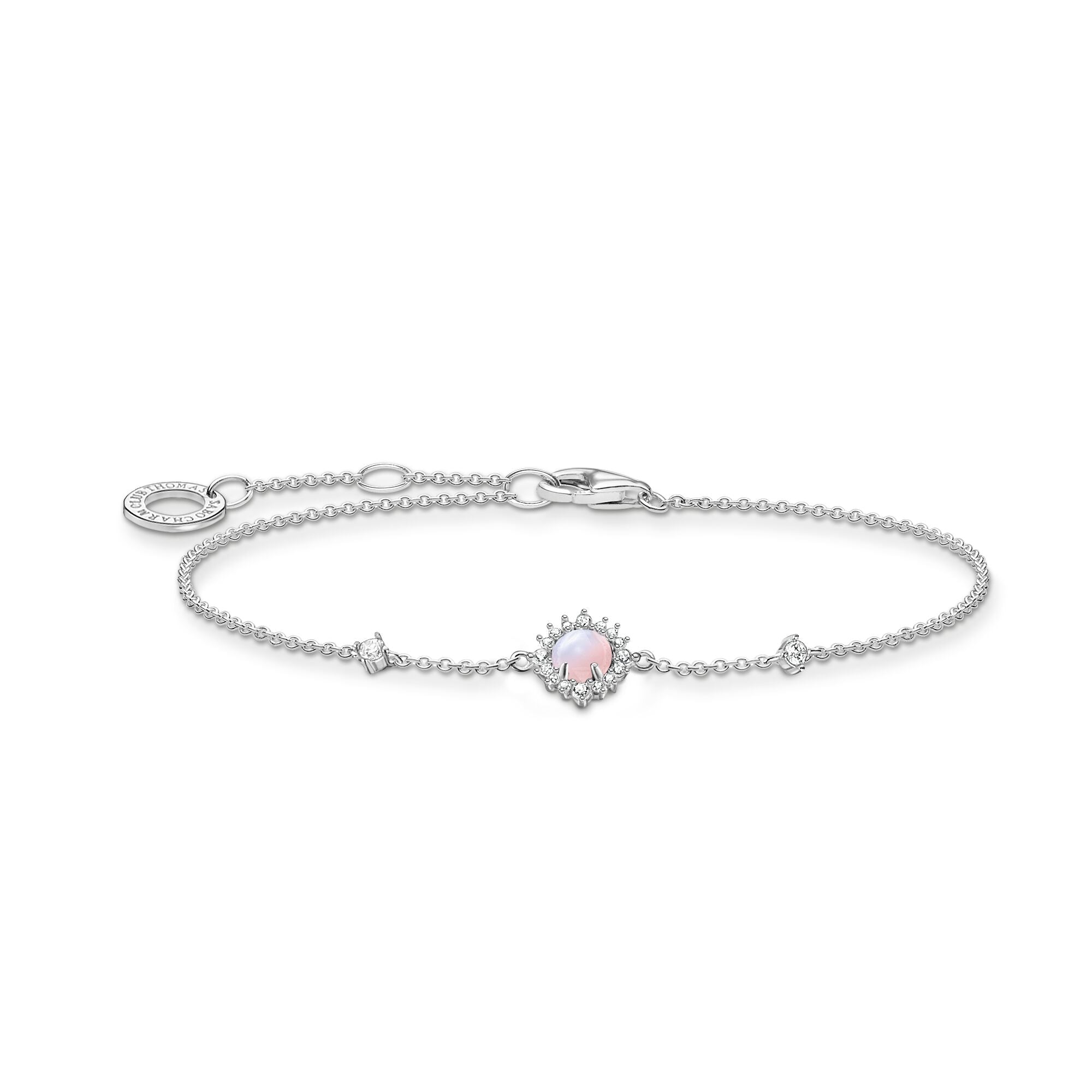 Thomas Sabo Charm Club Sterling Silver Vintage Rose Stone Bracelet - Silver