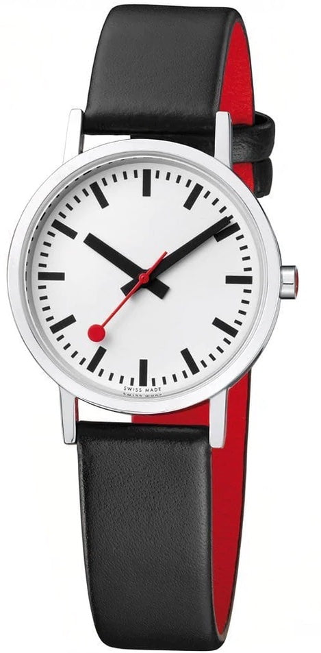 Mondaine Watch Classic Vegan Pure Grape Leather - White