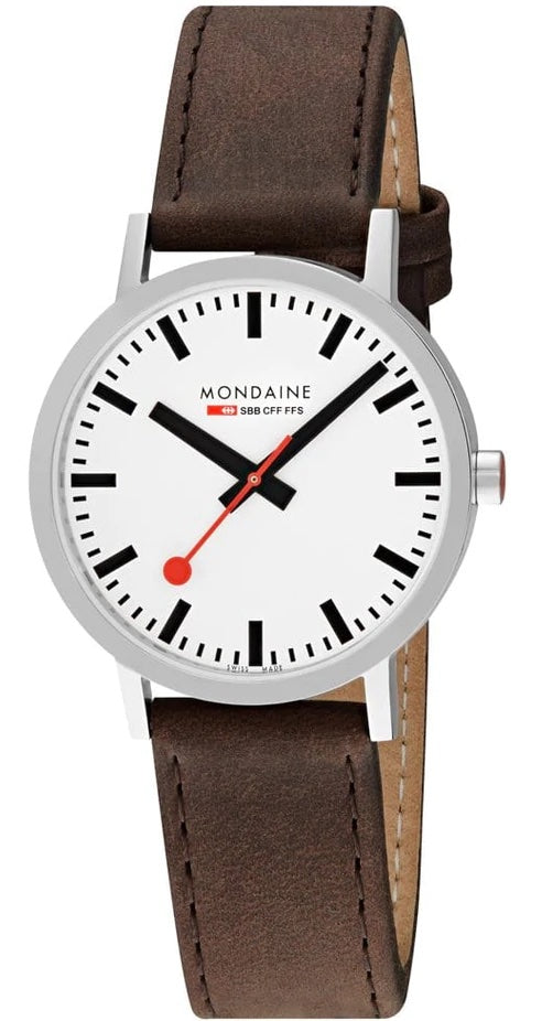 Mondaine Watch Classic Vegan Grape Leather