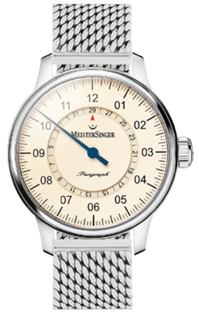 MeisterSinger Watch Perigraph Milanaise Bracelet - Cream