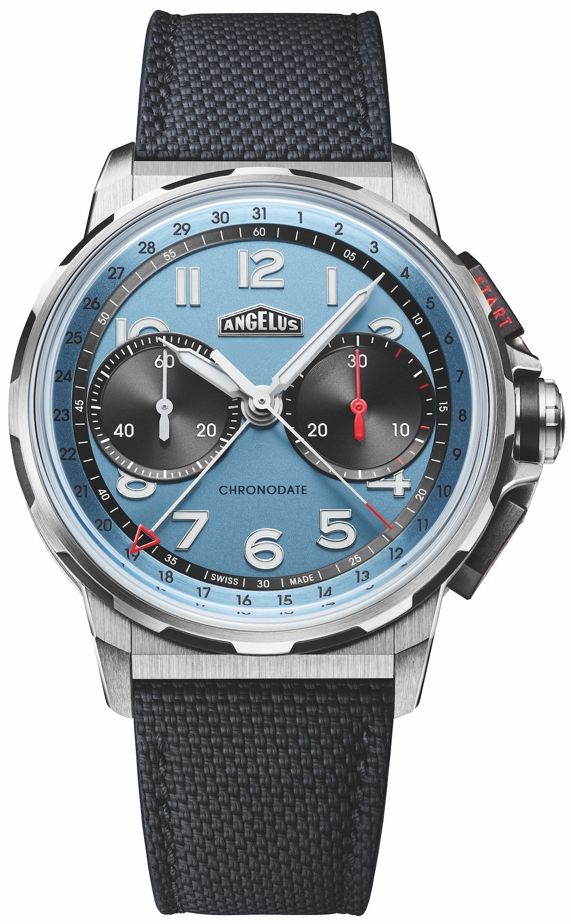 Angelus Watch Chronodate Titanium Storm Blue Rubber
