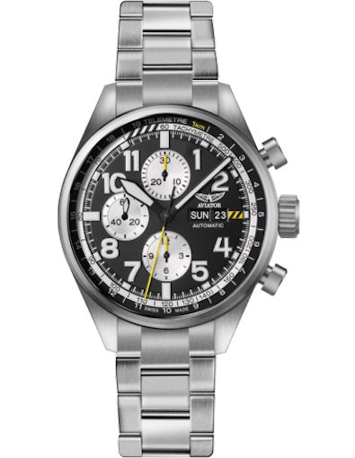 Aviator Watch Airacobra Chrono Auto Mens - Black