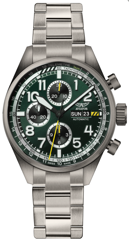 Aviator Watch Airacobra Chrono Auto Mens - Green