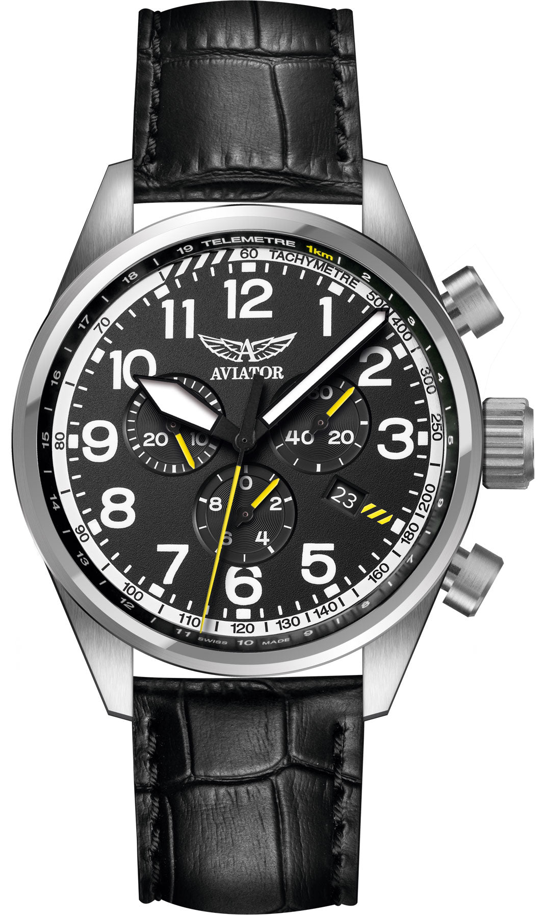 Aviator Watch Airacobra Chrono Mens - Black