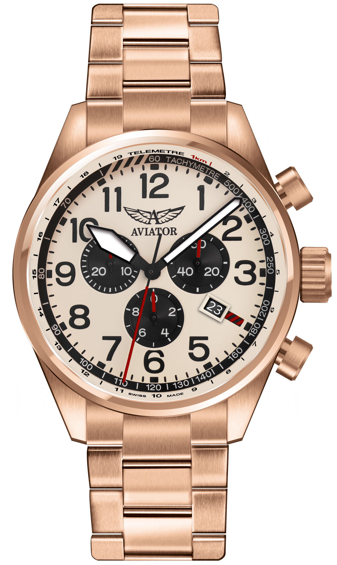 Aviator Watch Airacobra Chrono Mens - Cream