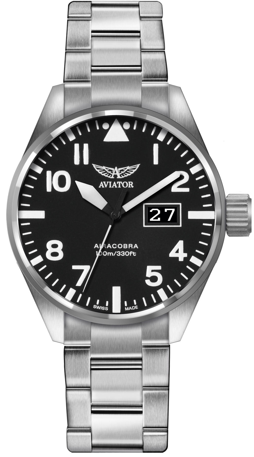 Aviator Watch Airacobra Mens - Black