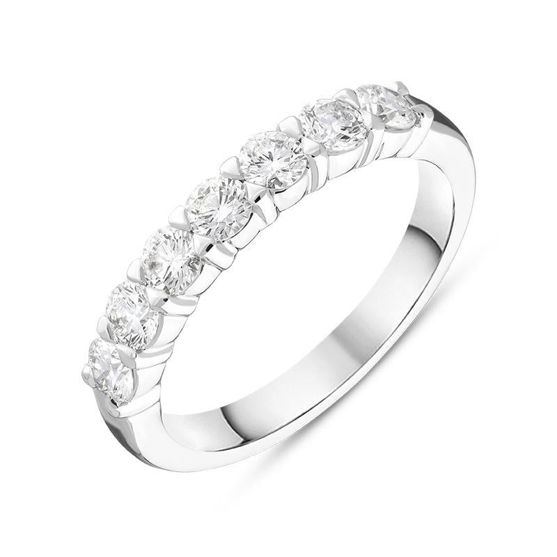 Platinum Brilliant Cut 0.80ct Diamond Half Eternity Ring