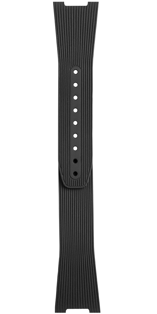 Bell & Ross Strap BR 05 Grooved Rubber Black - Black