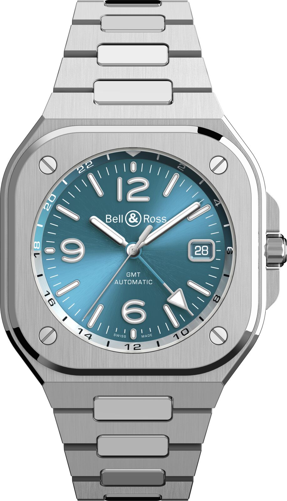 Bell & Ross Watch BR 05 GMT Sky Blue Bracelet
