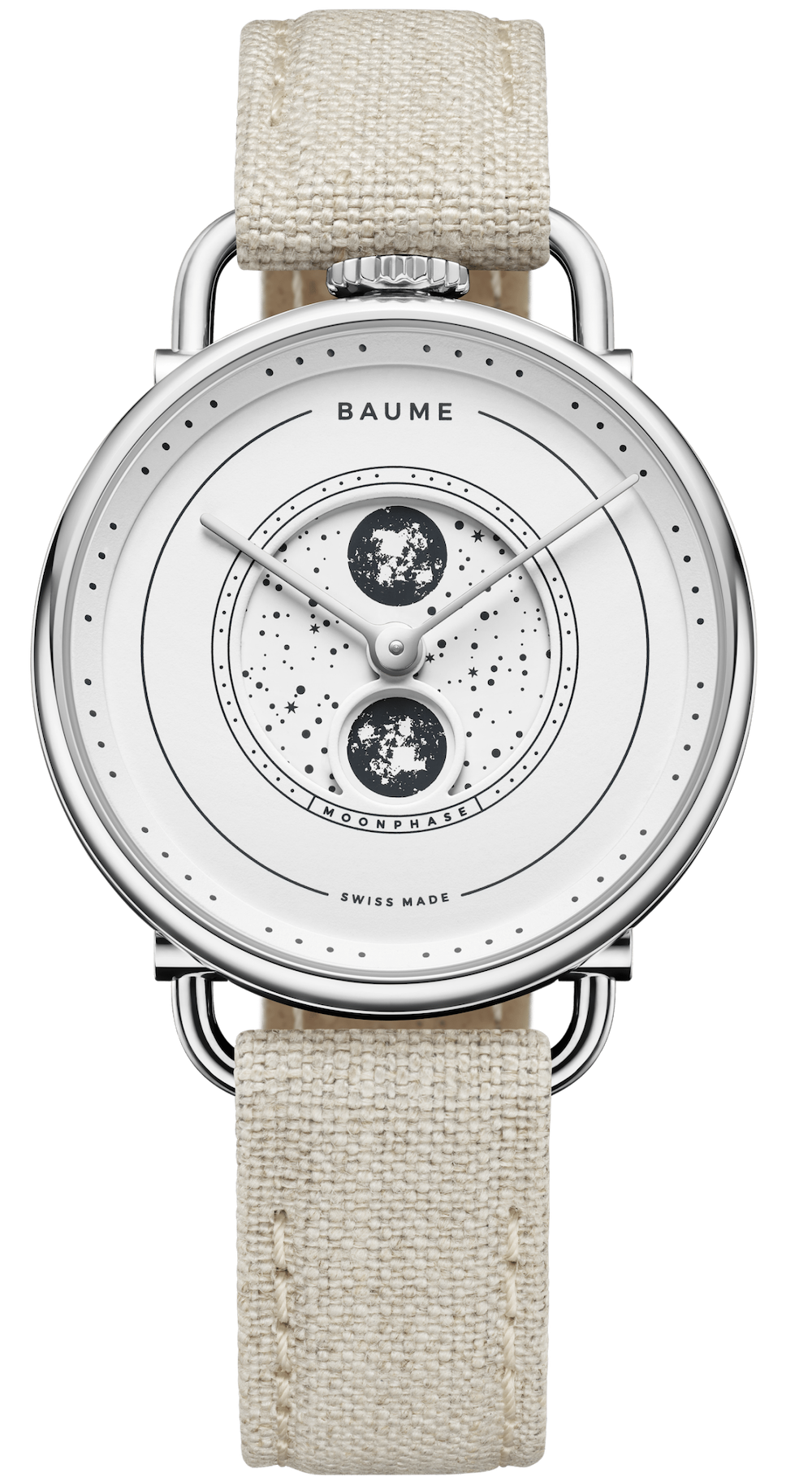 Baume Watch Quartz Moonphase - White