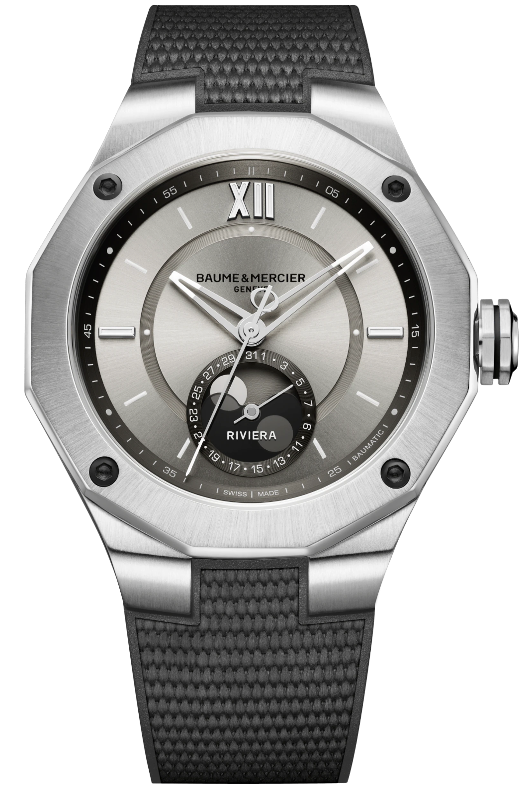 Baume et Mercier Watch Riviera Baumatic Moonphase Mens - Silver