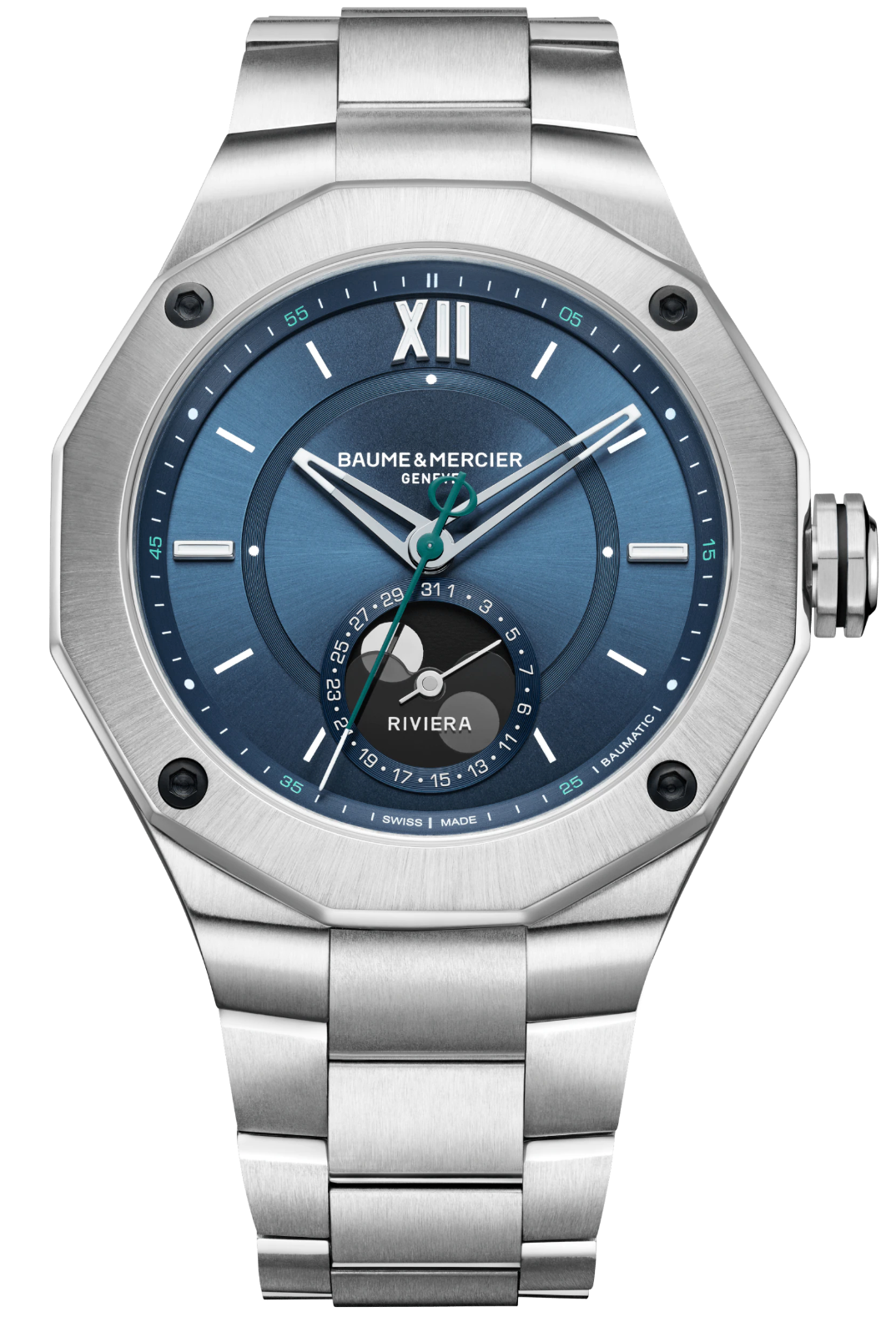 Baume et Mercier Watch Riviera Baumatic Moonphase Mens - Blue