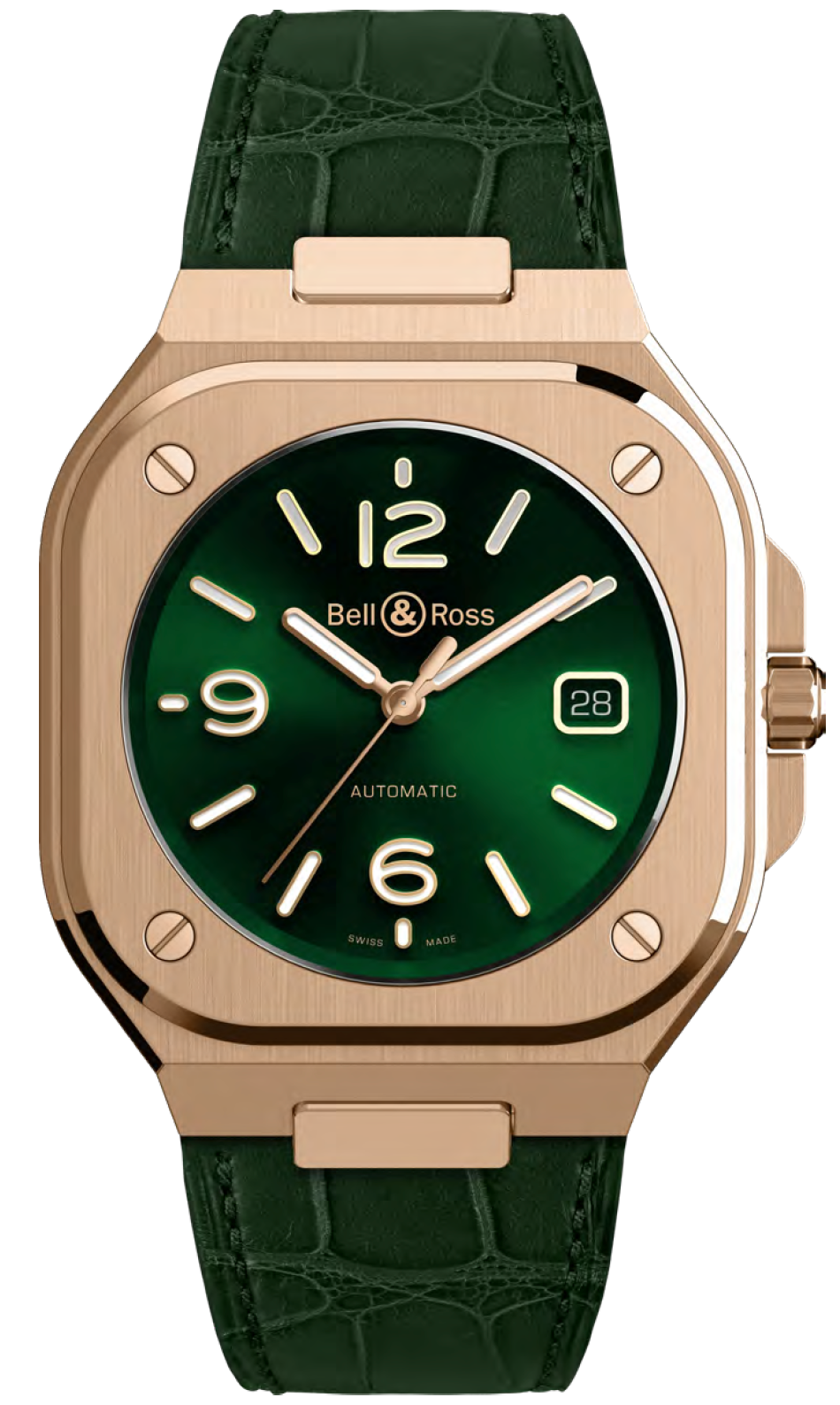 Bell & Ross Watch BR 05 Auto Green Gold Aligator