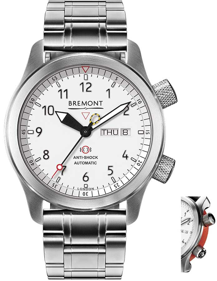 Bremont Watch Martin Baker MBII White Orange Bracelet - White
