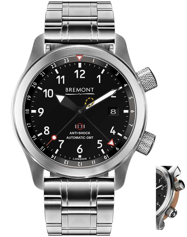 Bremont Watch Martin Baker MBIII GMT Bronze Bracelet - Black