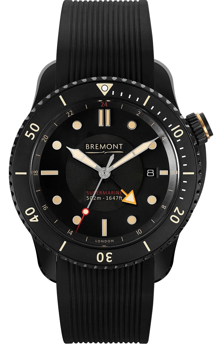 Bremont Watch Supermarine S502 Jet Rubber - Black