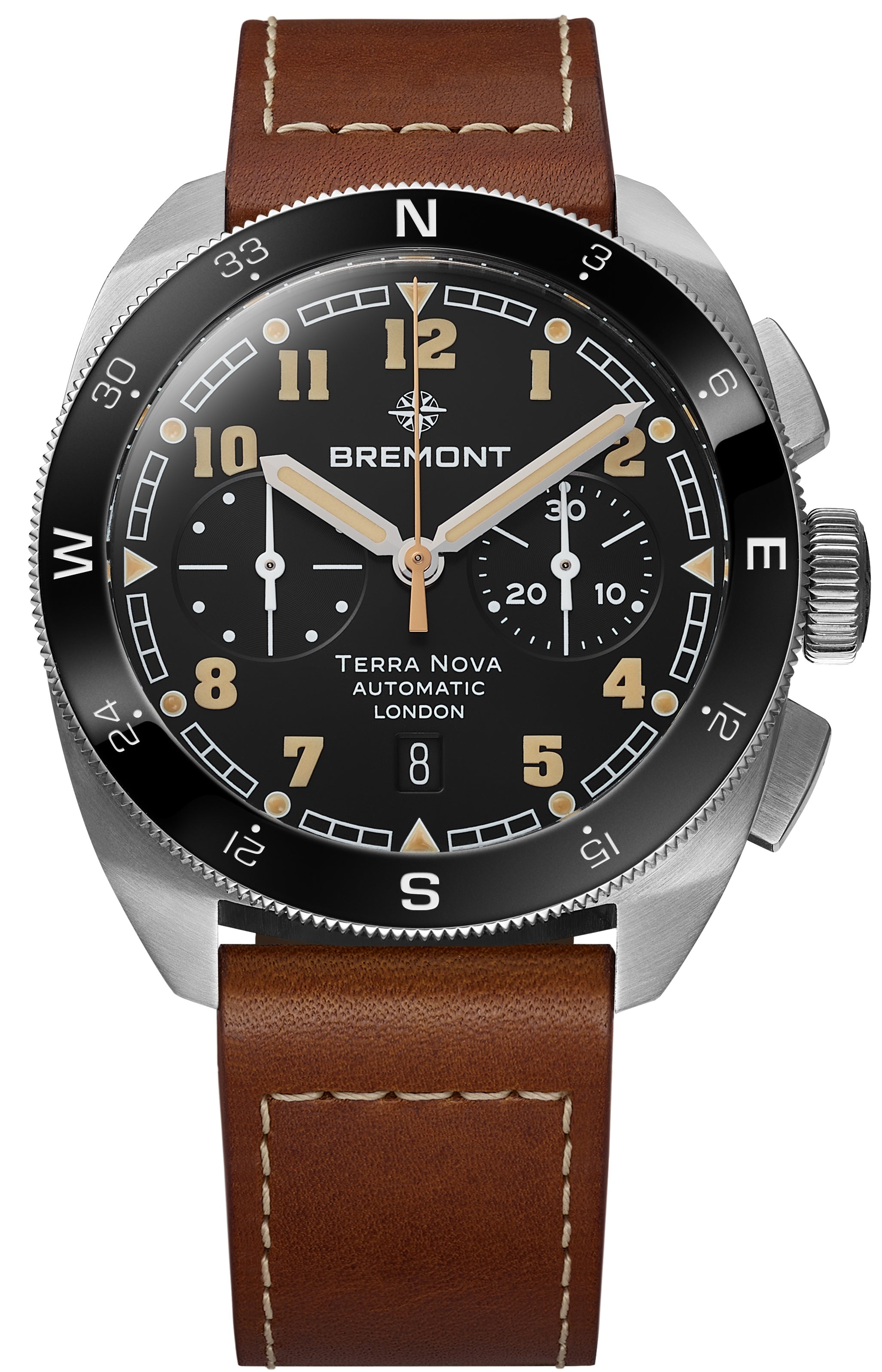 Bremont Watch Terra Nova 42.5 Steel Chronograph Leather