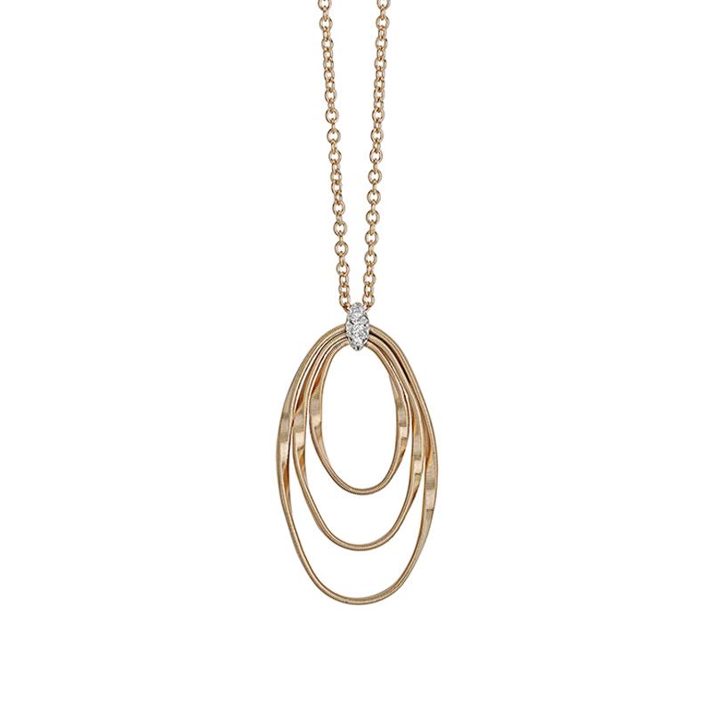 Marco Bicego Marrakech Onde 18ct Yellow Gold Diamond Pendant Necklace