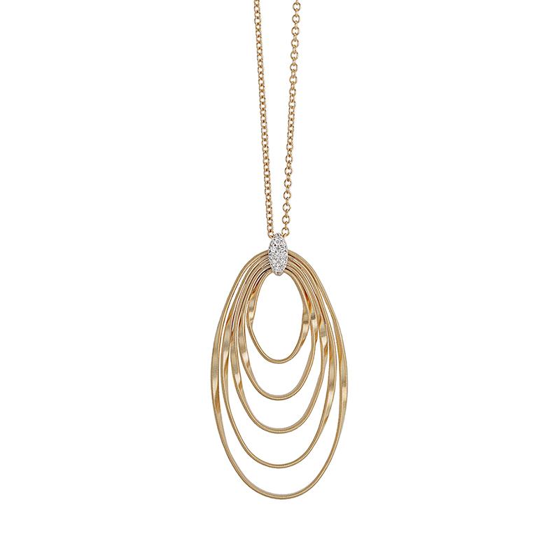 Marco Bicego Marrakech Onde 18ct Yellow Gold Diamond Pendant Long Necklace