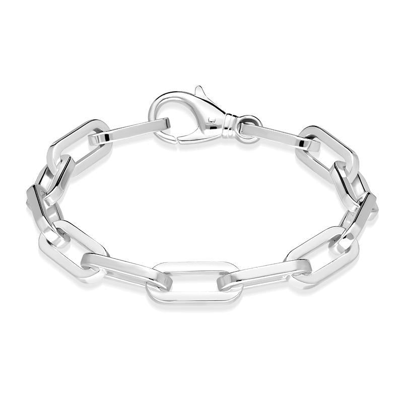 Sterling Silver Heavy Oval Link Bracelet D