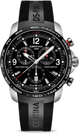 Certina Watch DS Podium Big Size Chrono 1/100 Sec Quartz - Black