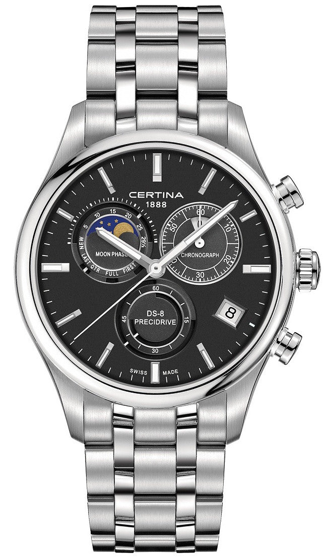 Certina Watch DS-8 Chrono Moon Phase - Black