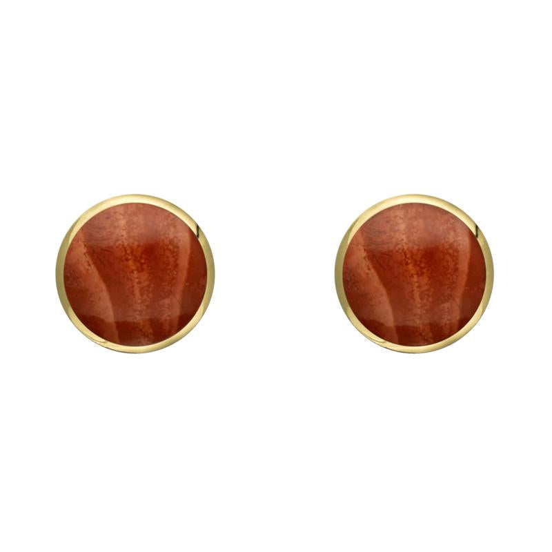 9ct Yellow Gold Jasper 5mm Classic Small Round Stud Earrings